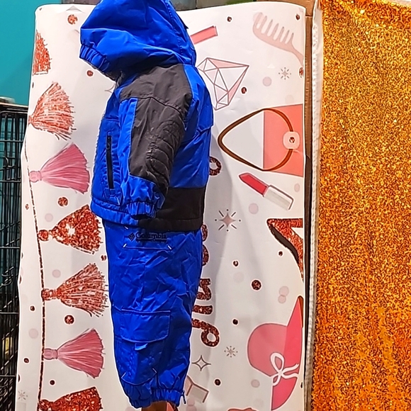 C Columbia 2 Piece Snow Suit Boy's infant Fleece Lined Blue Size 6 Months - Picture 3 of 7